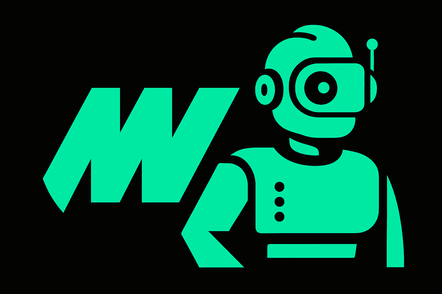 webiator GmbH Logo ist zur Hälfte ein Roboter