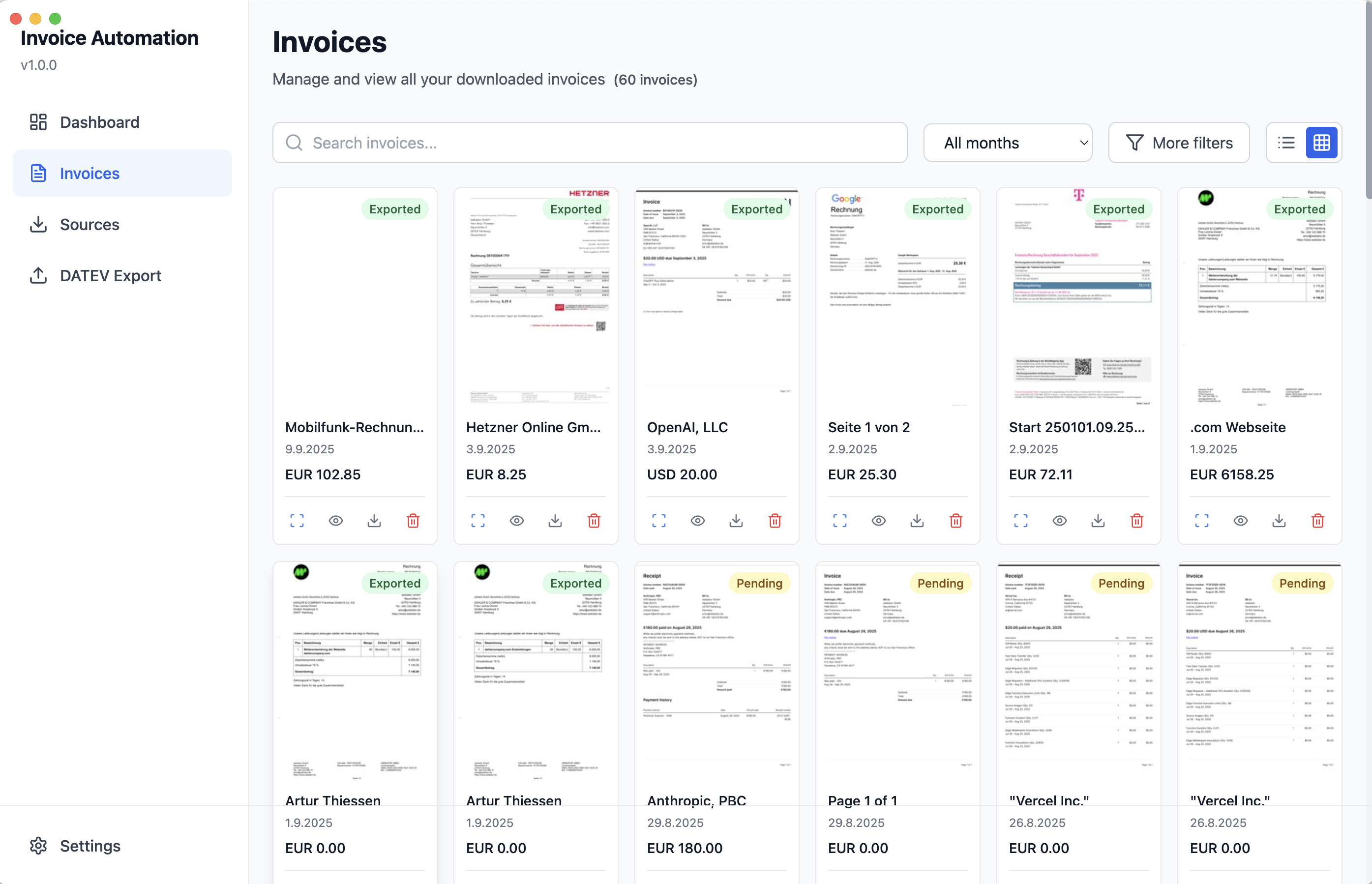 Invoice Automation Dashboard